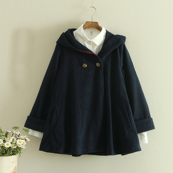 Дамска връхна дреха с качулка, тип наметало,  - три модела, различни размери