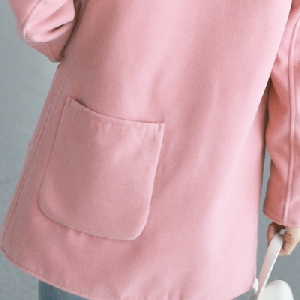 Дамско дълго зимно палто, два модела - розов и светлосин