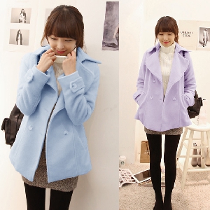 Дамско зимно палто - светли модели в син и лилав цвят