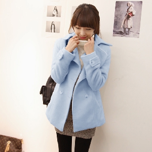 Дамско зимно палто - светли модели в син и лилав цвят