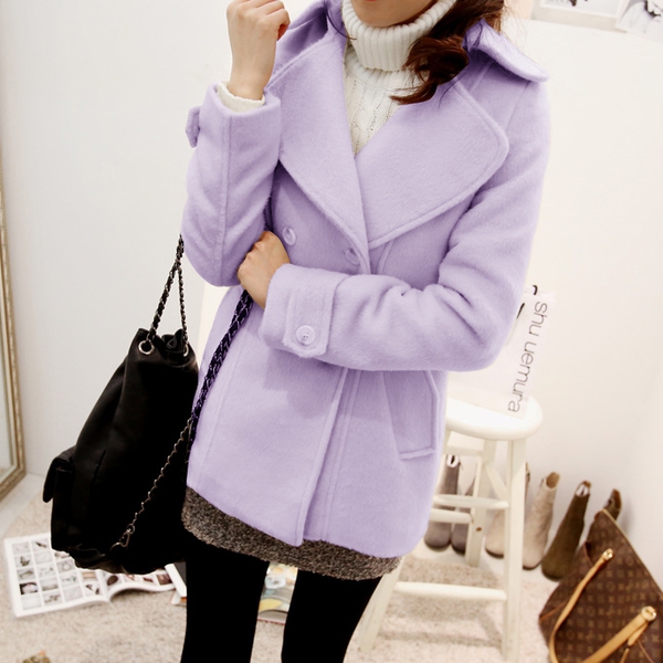 Дамско зимно палто - светли модели в син и лилав цвят