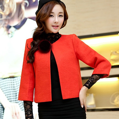  Дамско зимно късо палто - червено, зелено, лилаво, розово, бяло