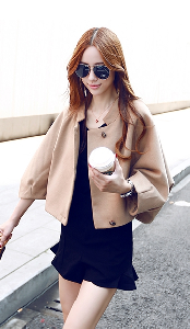 Евтино дамско зимно късо палто - тип наметало, три цвята