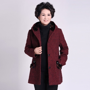 Дамско зимно вълнено палто - различни цветове, подходящо за жени в средна възраст