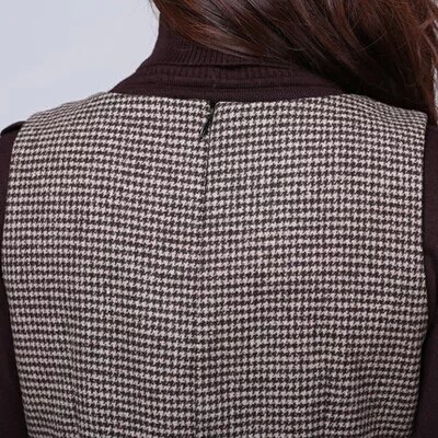 Дамска зимна дълга рокля - сива, черна, кафява, червена, розова