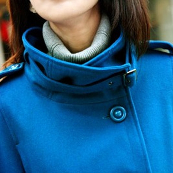 Елегантно дамско палто - зимно, късо в четири цвята -  тъмно и светло син, червен, черен