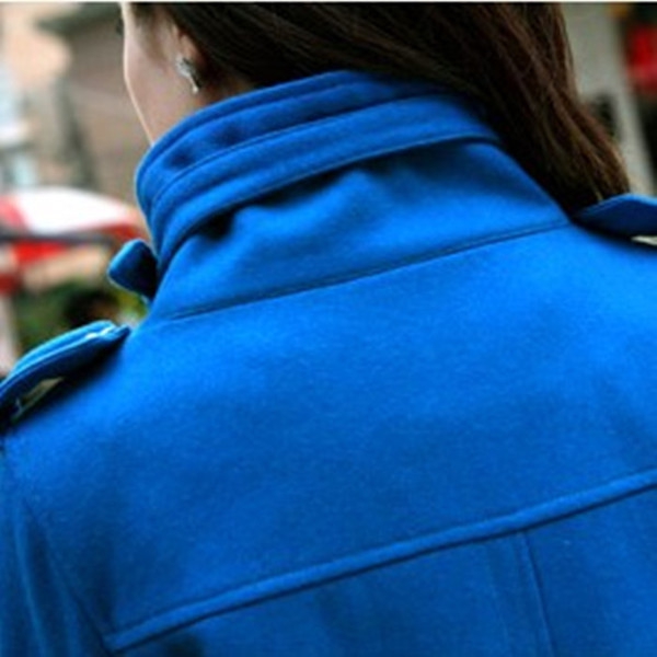 Елегантно дамско палто - зимно, късо в четири цвята -  тъмно и светло син, червен, черен