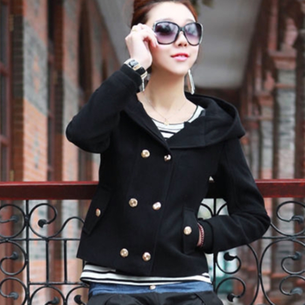 Γυναικείο χειμονιάτικο σύντομο παλτό - δύο μοντέρνα χρώματα