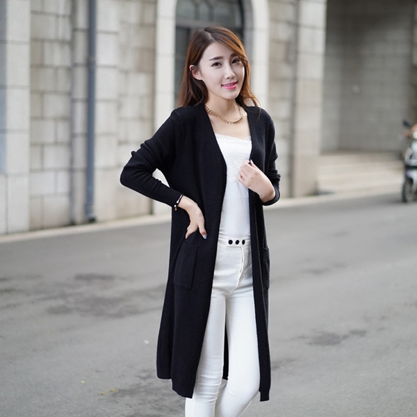 Дълго дамско есенно зимно палто - червено, черно, лилав, бежов, сив