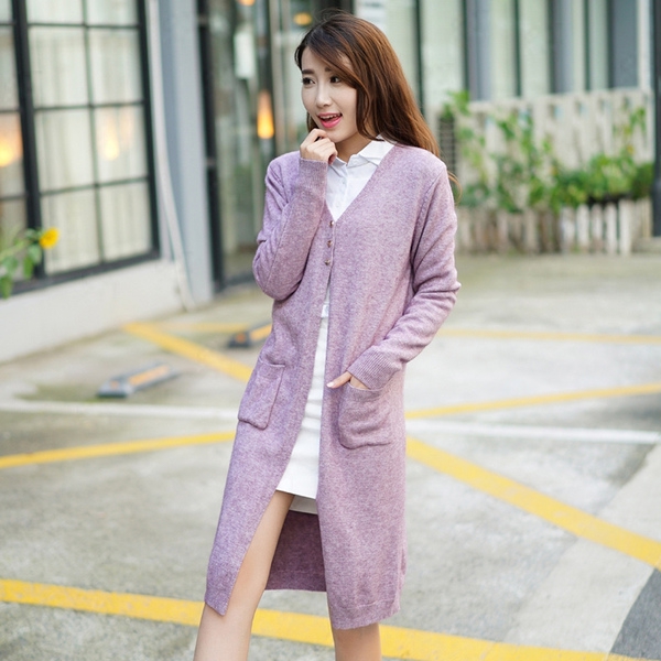 Дълго дамско есенно зимно палто - червено, черно, лилав, бежов, сив