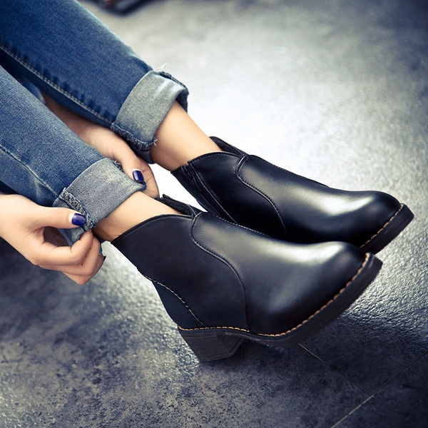  Дебели зимни дамски ботуши - черни и кафяви, и с кадифена подплата