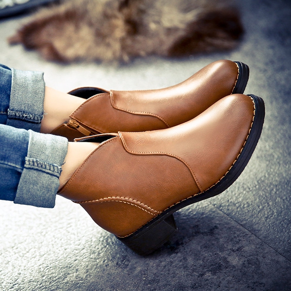  Дебели зимни дамски ботуши - черни и кафяви, и с кадифена подплата