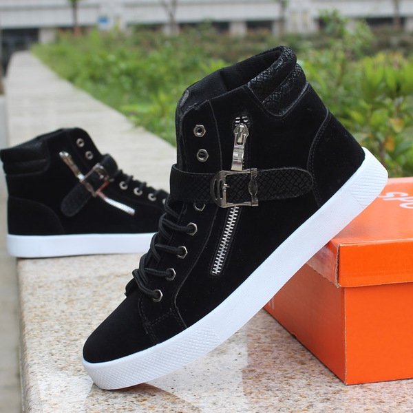 Високи мъжки кецове с цип плоска и повишена подметка  - 5 модела 