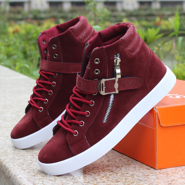 Високи мъжки кецове с цип плоска и повишена подметка  - 5 модела 