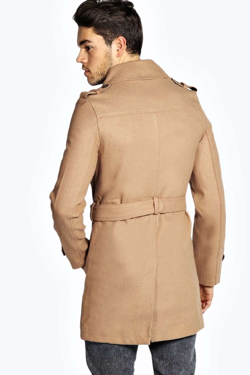 Мъжки Кафяв Кожен Шлифер