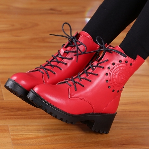 Μοντέρνες γυναικείες μπότες από τεχνητό δέρμα - απίστευτα σχέδια σε  μαύρο, γκρι, κόκκινο και κόκκινο χρώμα