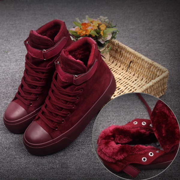 Дамски есенни и зимни обувки - различни модели със стил - виненочервен, черен, бял