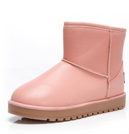 Дамски зимни топли къси ботуши от изкуствена кожа