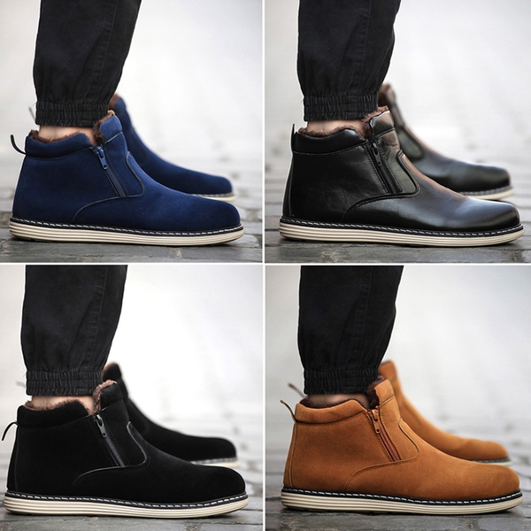 Дебели зимни мъжки обувки с велур - 4 модела 