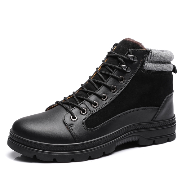 Дебели кожени мъжки зимни обувки с кадифе - 2 модела