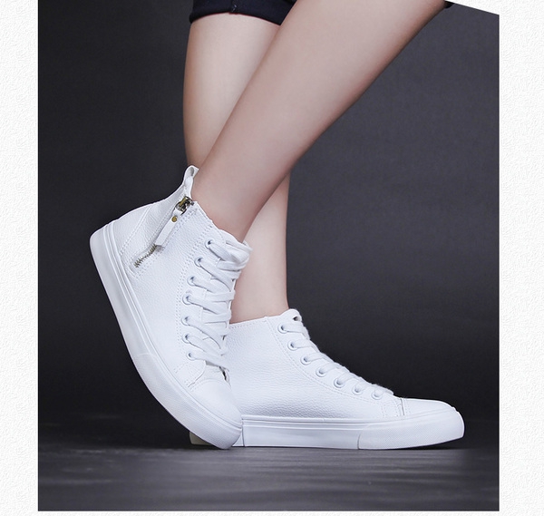  Дамски стилни обувки, два цвята - черен, бял 