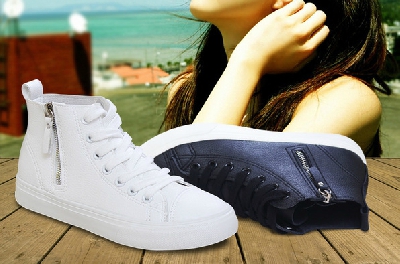 Γυναικεία κομψά παπούτσια, δύο χρώματα - μαύρο, λευκό