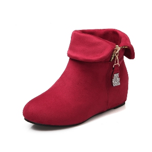 Γυναικείες  μπότες με φερμουάρ για το φθινόπωρο και το χειμώνα σε τρία χρώματα - μωβ, κόκκινο και μαύρο