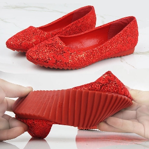  Дамски официални червени стилни обувки от изкуствена кожа
