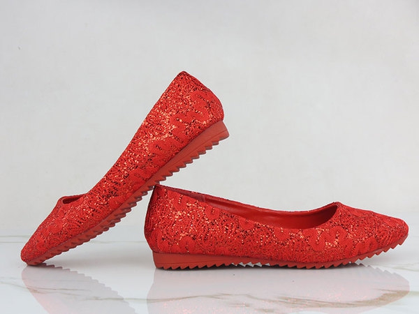 Γυναικεία κόκκινα κομψά παπούτσια από συνθετικό δέρμα