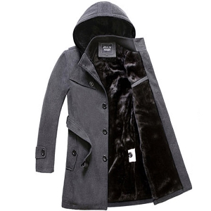 Ανδρικά χειμερινά μάλλινα παλτά με αποσπώμενη κουκούλα - 2 μοντέλα