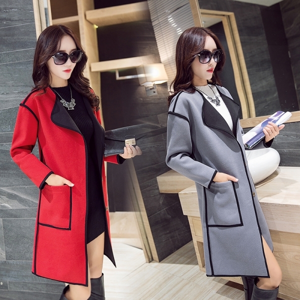  Дамско зимно палто, два модела - сиво и червено