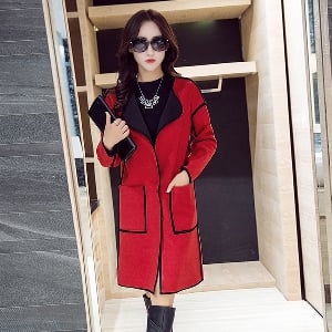 Γυναικείο παλτό για το χειμώνα, δύο μοντέλα - γκρι και κόκκινο
