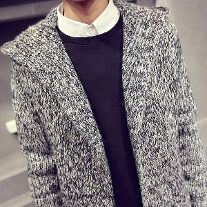 Плетено мъжко палто с качулка - 3 модела 