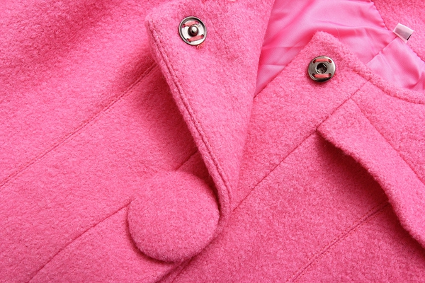 Γυναικείο κοντό παλτό σε δύο χρώματα - ροζ και ανοιχτό μπλε