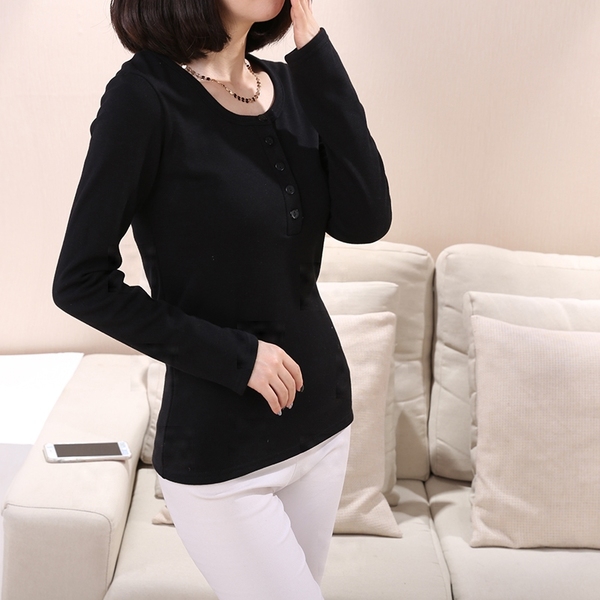  Γυναικών το φθινόπωρο και το χειμώνα βαμβάκι μπλούζα - διάφορα μοντέλα με βελούδο