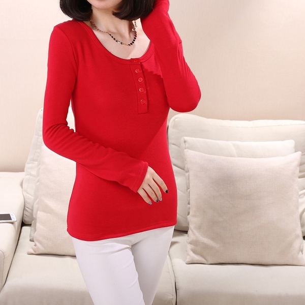  Γυναικών το φθινόπωρο και το χειμώνα βαμβάκι μπλούζα - διάφορα μοντέλα με βελούδο