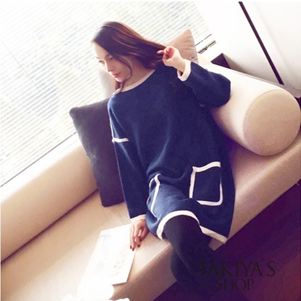 Дамска зимна елегантна рокля с дълги ръкави - три цвята