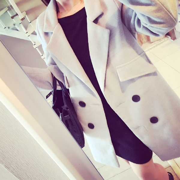 Κομψό γυναικείο μακρύ χειμωνιάτικο  παλτό - Τρία χρώματα