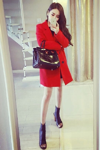 Κομψό γυναικείο μακρύ χειμωνιάτικο  παλτό - Τρία χρώματα