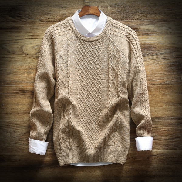 Зимни мъжки пуловери, подходящи за тийнейджъри - есенни и зимни, ретро стил в 4 модела         