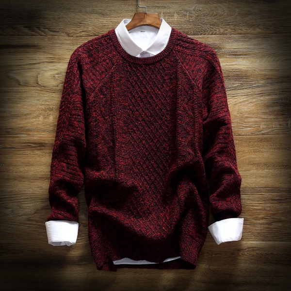 Зимни мъжки пуловери, подходящи за тийнейджъри - есенни и зимни, ретро стил в 4 модела         