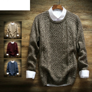 Χειμερινά ανδρικά πουλόβερ που προορίζονται για εφήβους για το φθινόπωρο και το χειμώνα, στυλ ρετρό σε 4 μοντέλα