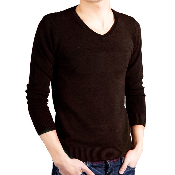 Зимен пуловер за мъже в няколко цвята - зелен, кафяв, син, сив          