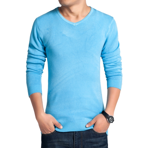 Зимен пуловер за мъже в няколко цвята - зелен, кафяв, син, сив          