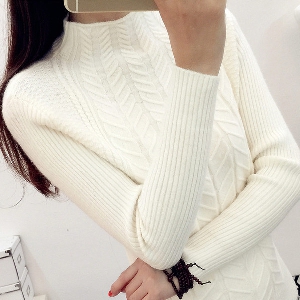 Γυναικείο χειμωνιάτικο πουλόβερ με κολάρο - πέντε διαφορετικά χρώματα