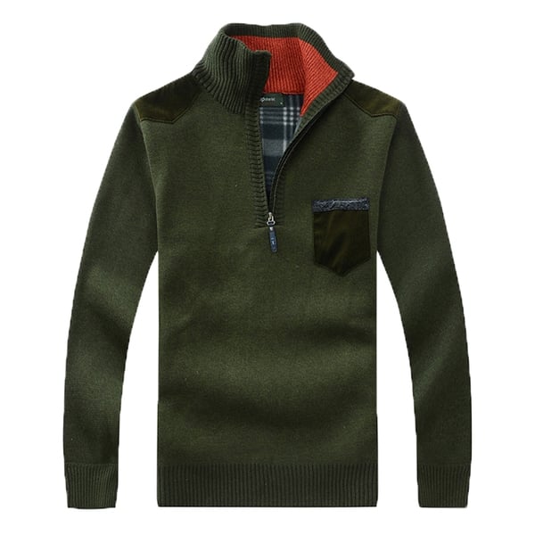  Мъжки зимен пуловер с кадифена яка - различни модели