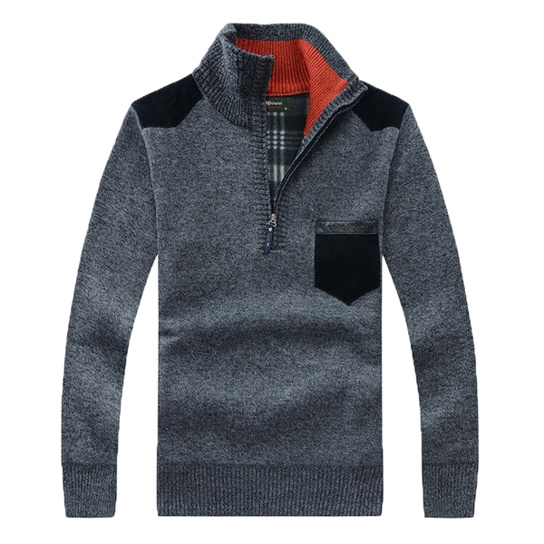  Мъжки зимен пуловер с кадифена яка - различни модели