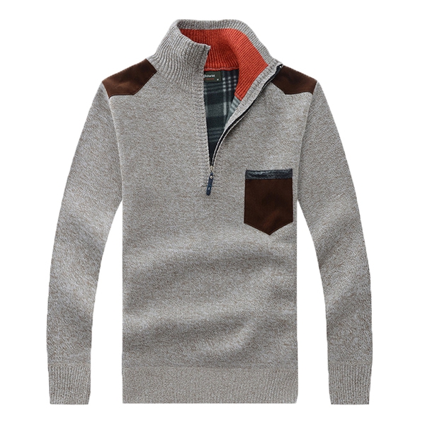  Мъжки зимен пуловер с кадифена яка - различни модели