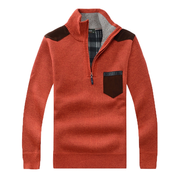  Мъжки зимен пуловер с кадифена яка - различни модели
