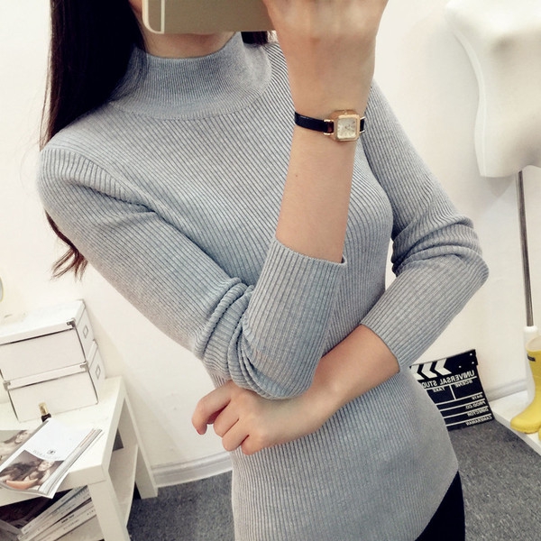 Χειμερινά πουλόβερ γυναικεία με κολάρο - 11 χρώματα και διαφορετικά μεγέθη